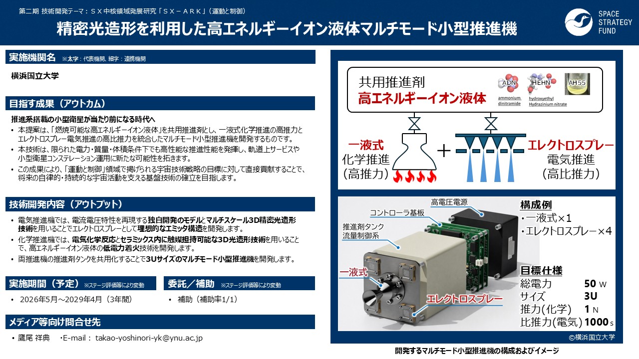 SX-ARK YNU multimode propulsion PR sheet (Japanese)